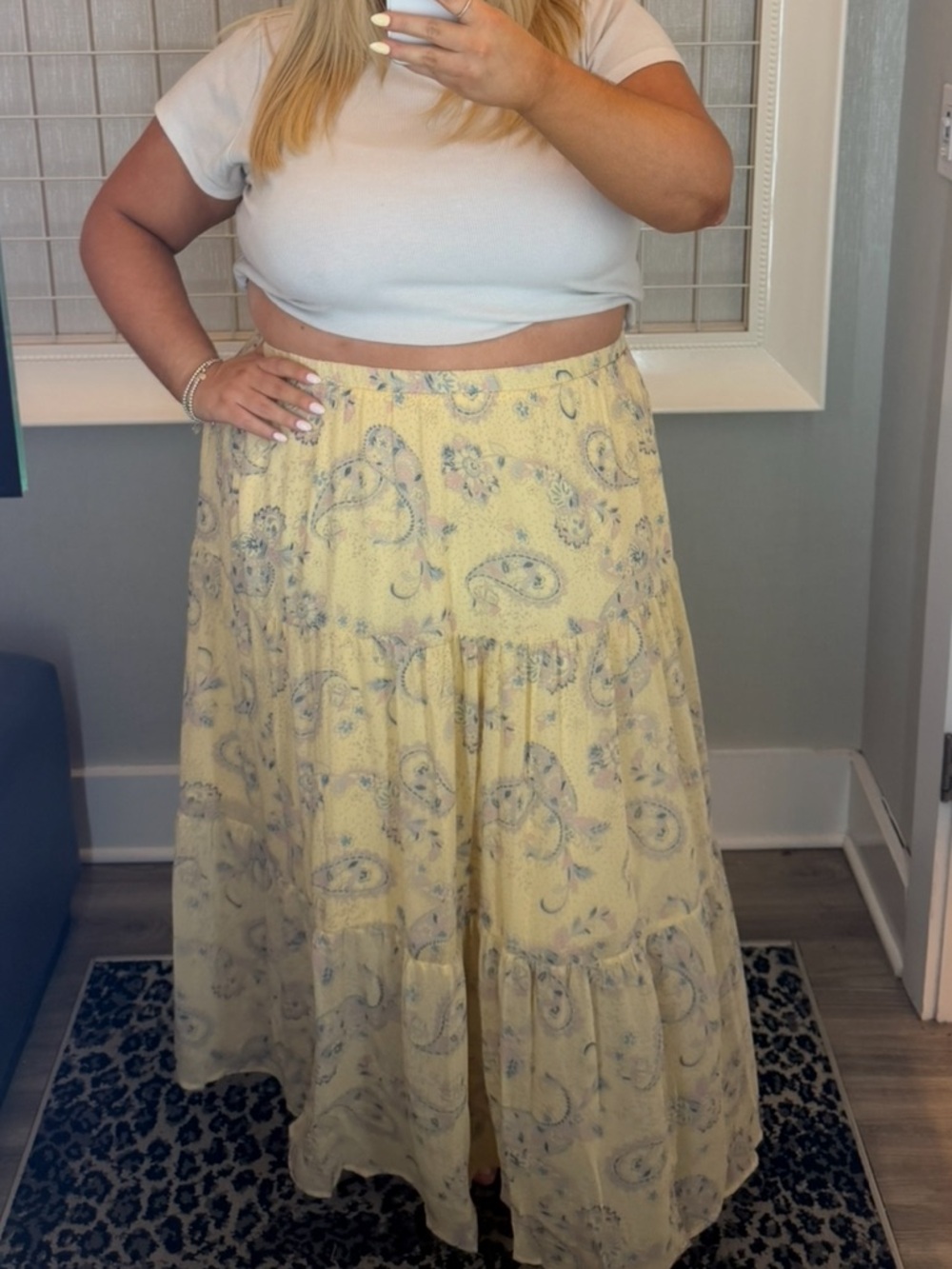 torrid Yellow Paisley Tiered Maxi Skirt